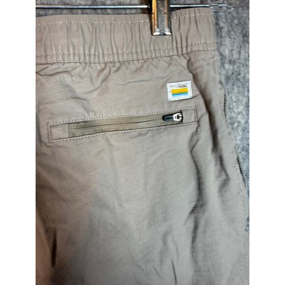 Vuori Mens Ripstop Tan Drawstring Zipper Pocket Casual Shorts 8" Inseam - Small - Picture 4 of 9